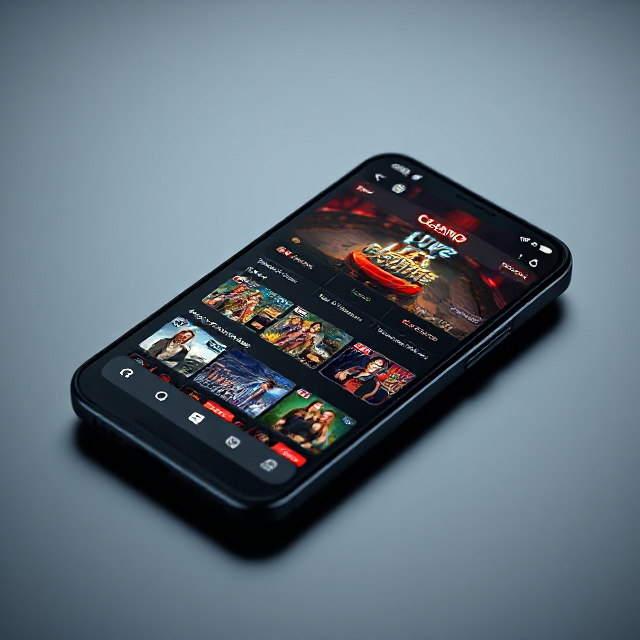 Native live casino app interface on a smartphone