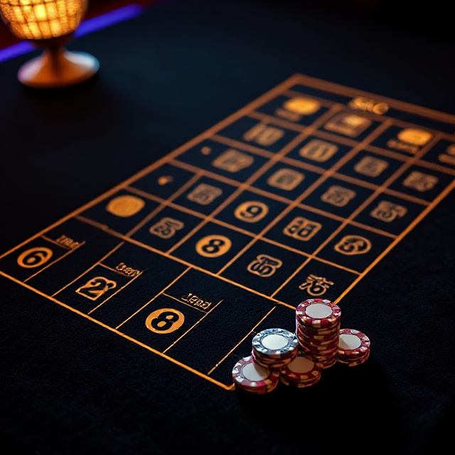 Sic Bo betting grid with casino chips