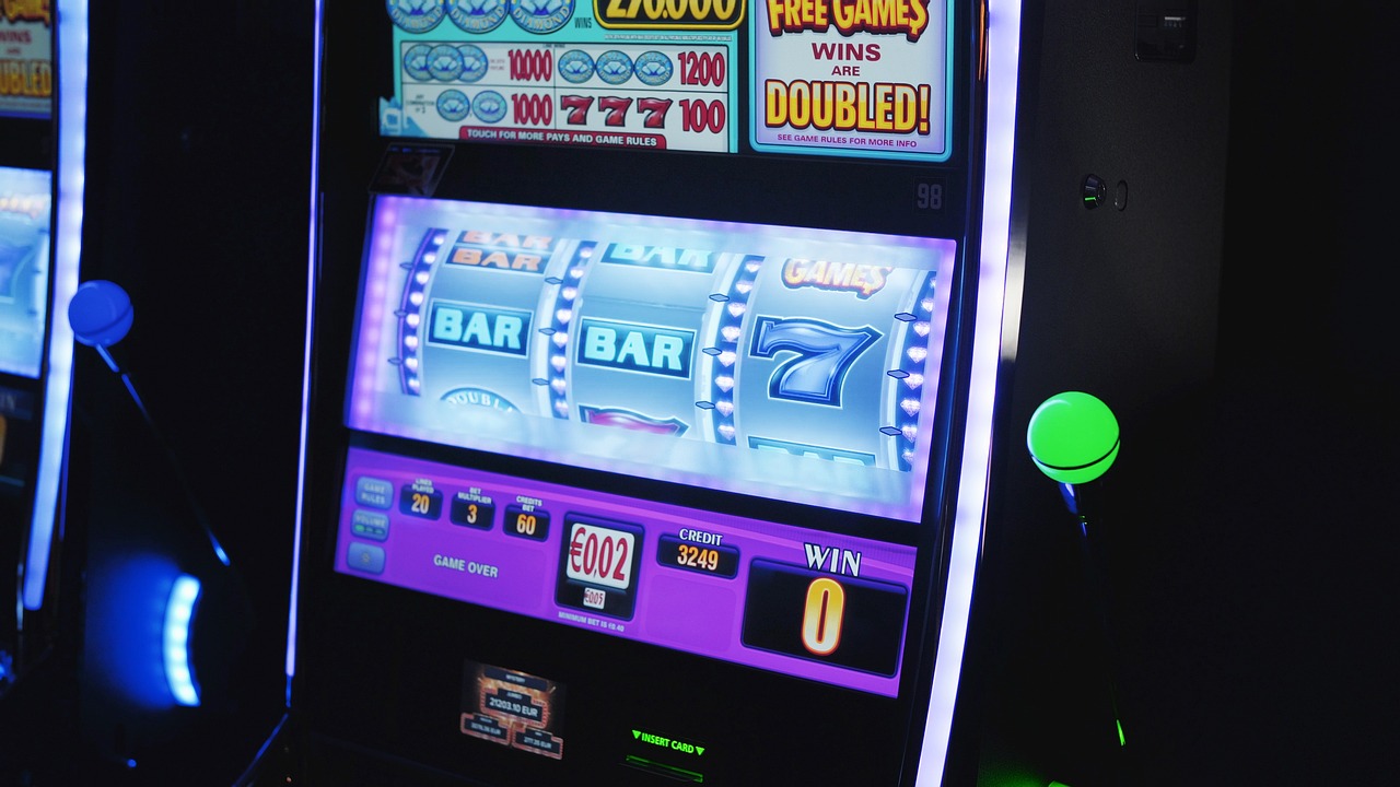 Neon online slots at night