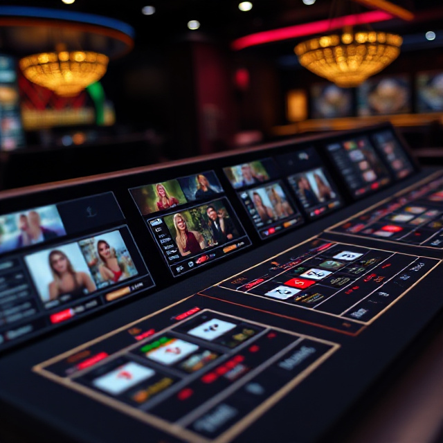 Multi-table live casino interface with betting panels