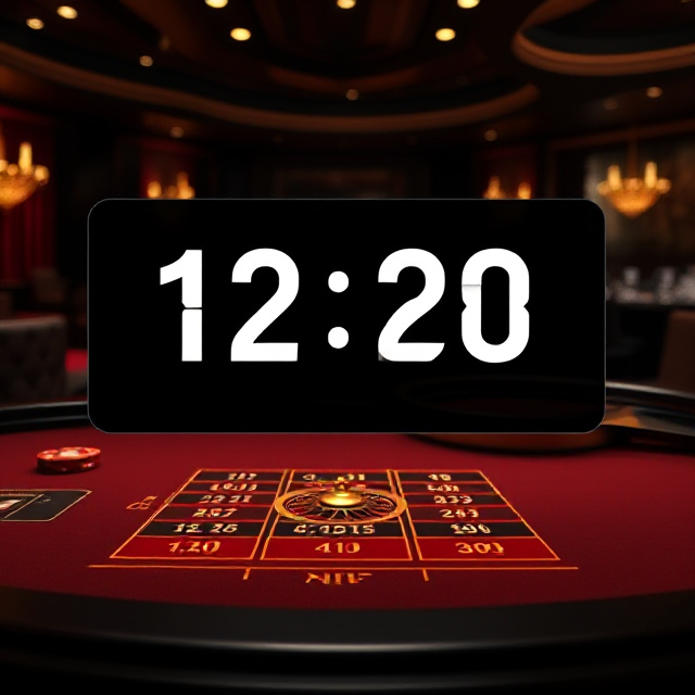 Countdown timer on a live casino table interface