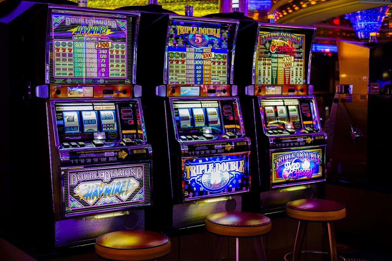 Casino game room with slot machines